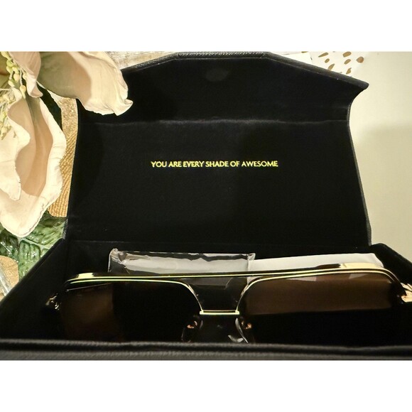 Prive-revaux Women's Black and Gold Sunglasses - Picture 3 of 4